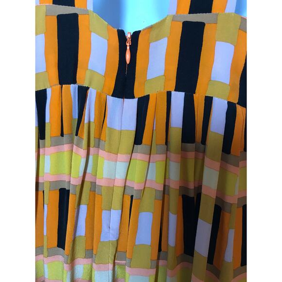 Tracy Reese Geometric Print Halter Hi Low Midi Dress 4 Silk - Picture 8 of 10